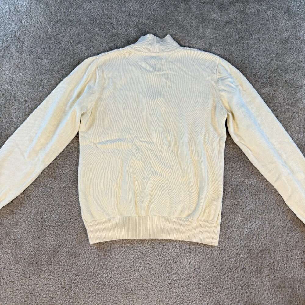 Karen Scott Cable Knit Sweater Womens Size Small Yellow Mock Neck Cotton F431 - Picture 5 of 8